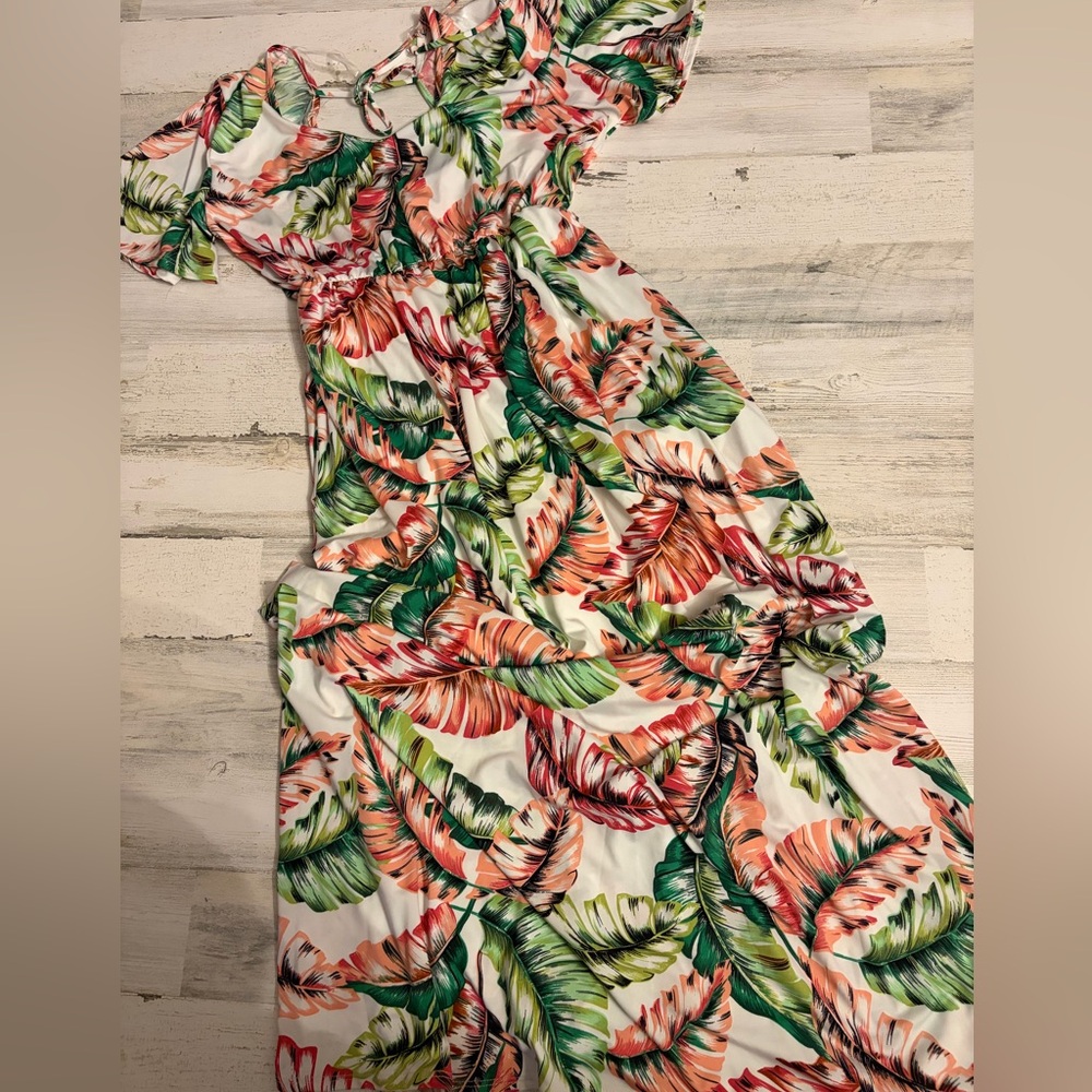 White Birch floral maxi dress
